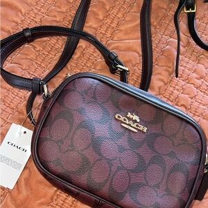 Coach Signature Crossbody Bag - Burgundy